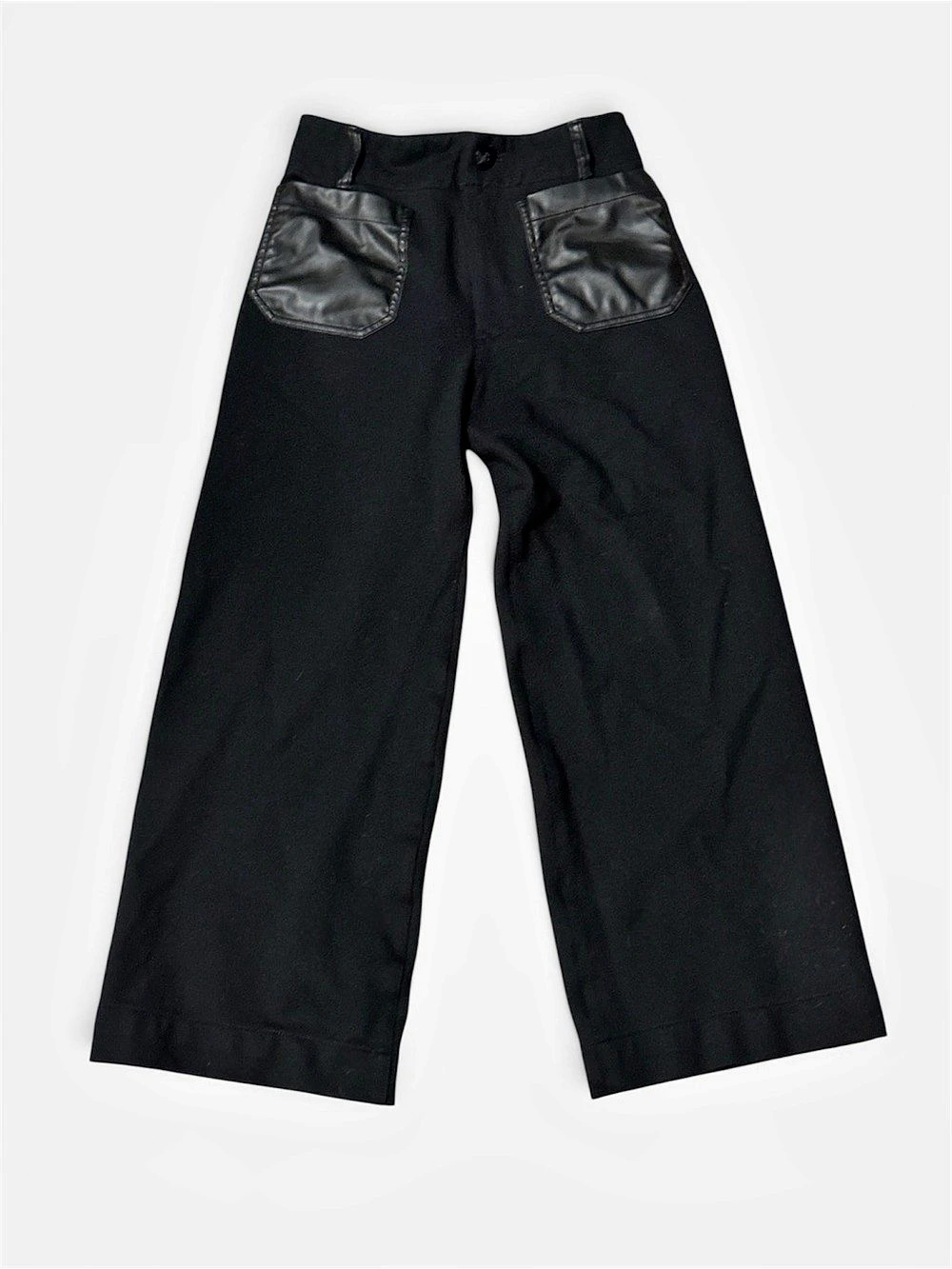 Anthropologie The Colette Faux-Leather Crop Wide-Leg Pants by Maeve